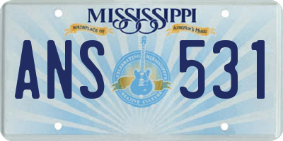 MS license plate ANS531