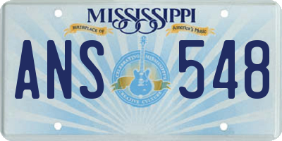 MS license plate ANS548