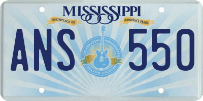 MS license plate ANS550
