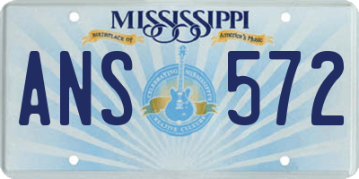 MS license plate ANS572