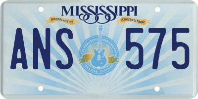 MS license plate ANS575
