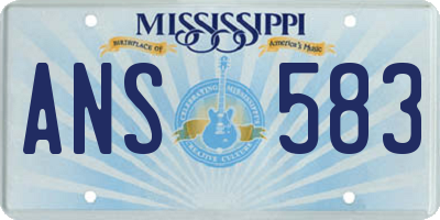 MS license plate ANS583