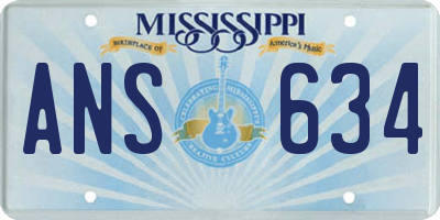 MS license plate ANS634