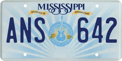 MS license plate ANS642