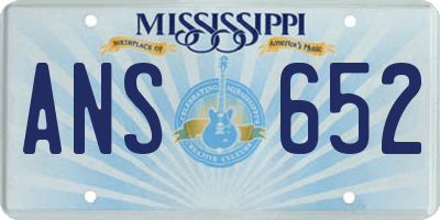 MS license plate ANS652