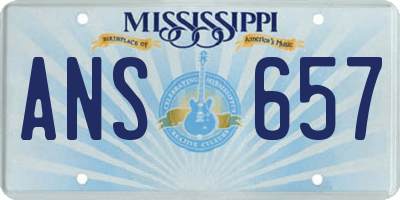 MS license plate ANS657