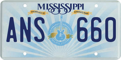 MS license plate ANS660