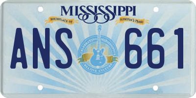 MS license plate ANS661