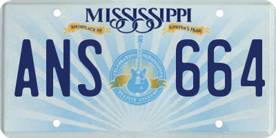 MS license plate ANS664