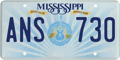 MS license plate ANS730