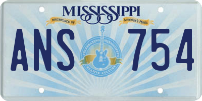 MS license plate ANS754