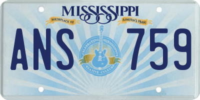 MS license plate ANS759