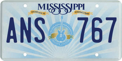 MS license plate ANS767