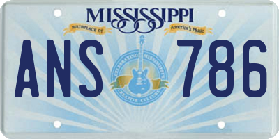 MS license plate ANS786