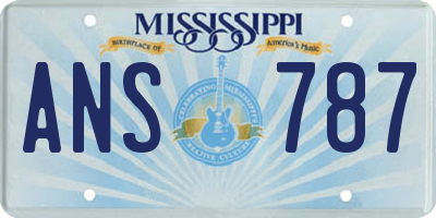 MS license plate ANS787