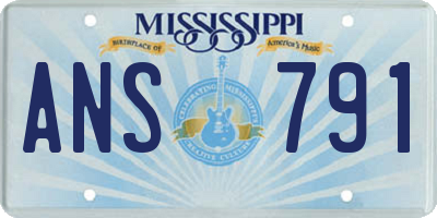 MS license plate ANS791