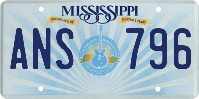 MS license plate ANS796