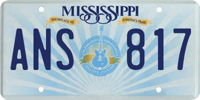 MS license plate ANS817