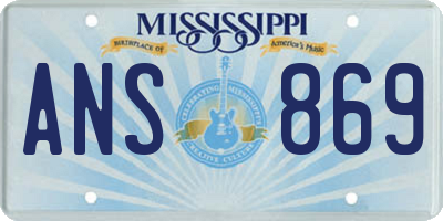 MS license plate ANS869