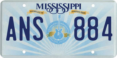 MS license plate ANS884