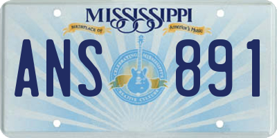 MS license plate ANS891