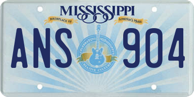 MS license plate ANS904