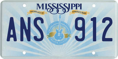 MS license plate ANS912