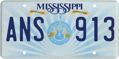 MS license plate ANS913