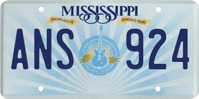 MS license plate ANS924