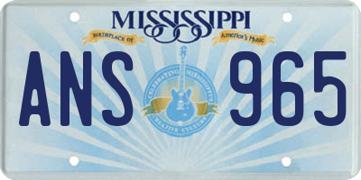 MS license plate ANS965