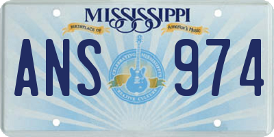 MS license plate ANS974