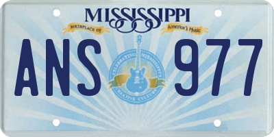 MS license plate ANS977
