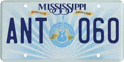 MS license plate ANT060