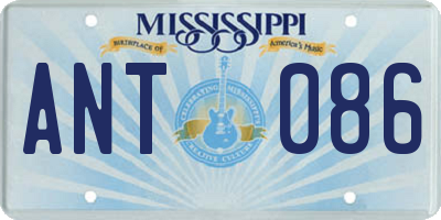 MS license plate ANT086
