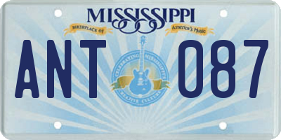 MS license plate ANT087