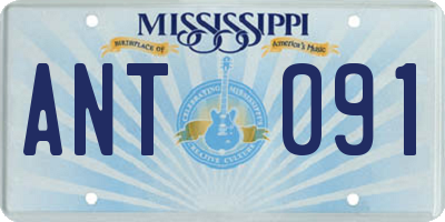 MS license plate ANT091