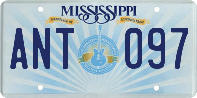 MS license plate ANT097