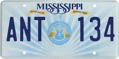 MS license plate ANT134