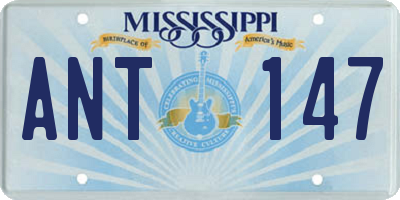 MS license plate ANT147