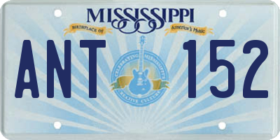 MS license plate ANT152