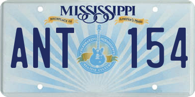 MS license plate ANT154