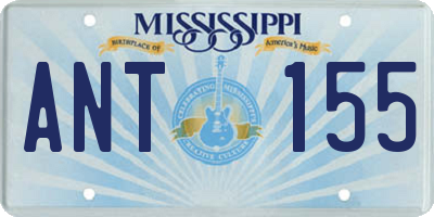 MS license plate ANT155