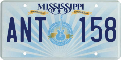 MS license plate ANT158