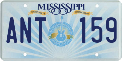 MS license plate ANT159
