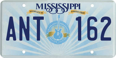 MS license plate ANT162