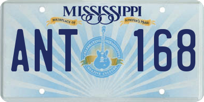 MS license plate ANT168
