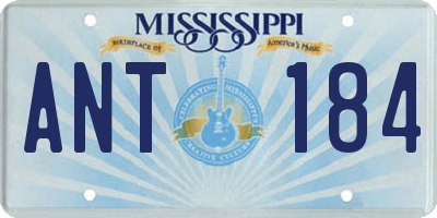 MS license plate ANT184