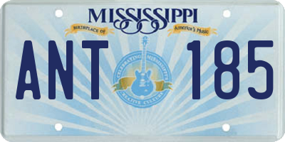MS license plate ANT185
