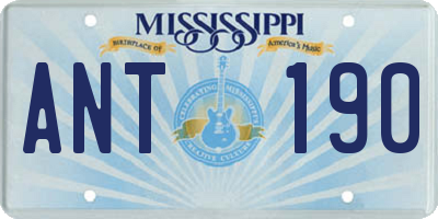 MS license plate ANT190