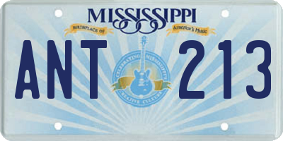 MS license plate ANT213